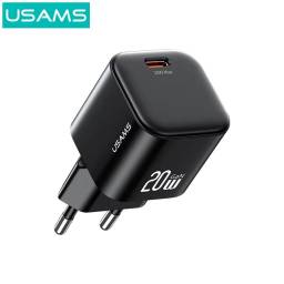 Cargador Pared   20W USB C GaN  Carga Rpida  Negro  CC260  USAMS