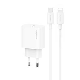 Cargador de Pared CC226   20W  PD  Cable Tipo C a Lightning 30W  Blanco  USAMS