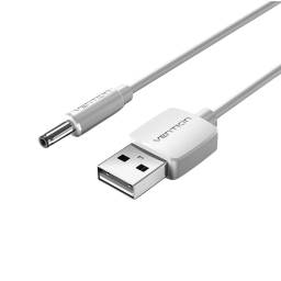 Cable DC Power USB-A a 3.5 mm x 1.35 mm   5V / 0.5M / Blanco  CEXWD  Vention