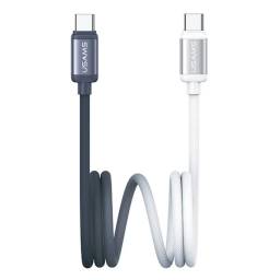 Cable de Datos USB C a USB C Bicolor   PD 60W  1.2M  Blanco/Negro  SJ756  USAMS