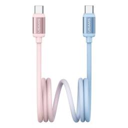 Cable de Datos USB C a USB C Bicolor   PD 60W  1.2M  Azul/Rosado  SJ756  USAMS
