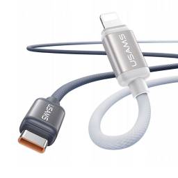 Cable de Datos USB C a Lightning Bicolor   PD  30W  1.2M  Blanco/Negro  SJ757  USAMS