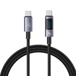 Cable de Datos Aluminio SJ671   USB C a USB C  100W  1.2M  Carga R�pida  con LCD  USAMS