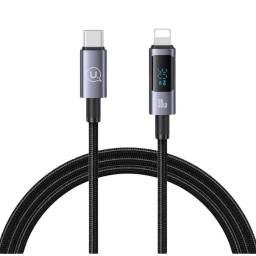 Cable de Datos Aluminio SJ672   USB C a Lightning  30W  1.2M  Carga R�pida  con LCD  USAMS