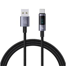 Cable de Datos Aluminio SJ673   USB A a USB C  6A  1.2M  Carga R�pida  con LCD  USAMS