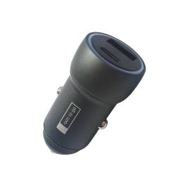 Cargador Inteligente Auto ROCA TO GO 20W+QC 3.0   USB A QC 3.0 + USB CPD  Aluminio (sin Cable)