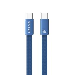 Cable de Datos Plano USB C a USB C SJ783   60W  1.2m  Azul  USAMS