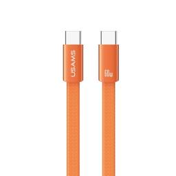 Cable de Datos Plano USB C a USB C SJ783   60W  1.2m  Anaranjado  USAMS