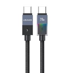 Cable de Datos USB C a USB C SJ775   240W  1.2m  Luces de Colores  Gris  U93  USAMS