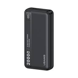 Power Bank 2 Puertos   USB A  USB C  20.000mAh  22.5W  Negro  CD265  USAMS
