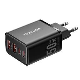 Cargador de Pared USB-C-C-A-A GaN   30W/20W/18W/18W / Negro FCHB0-EU  Vention