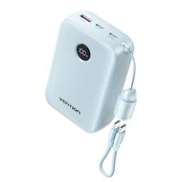 Power Bank   20000mAh / 22.5W / LCD / Cable USB-C a USB-C / Celeste  FKBL0-C  Vention