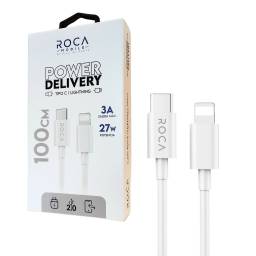 Cable de Datos ROCA   Power Delivery  USB C a Lightning  100cm  3A  27W  Blanco  721317