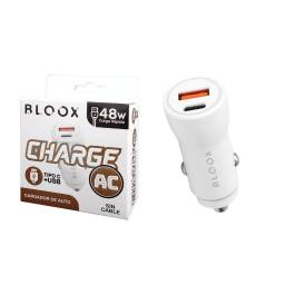 Cargador Auto BLOOX 48W   USB A + USB C/PD (sin Cable)