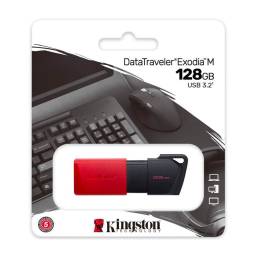 Pendrive 128GB USB 3.2 Gen1   Negro/Rojo  Kingstone