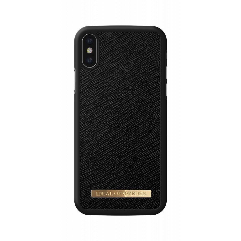 Housse Kase Saffiano Pour IPhone X / XS - Coque Slim Détachable Magnétique - Noir