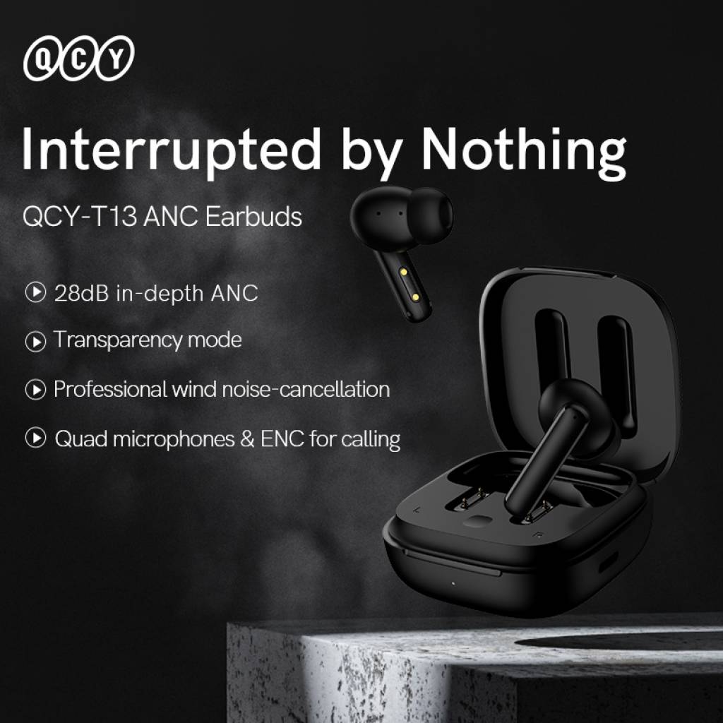 Auricular Bluetooth TWS QCY T13 ANC Negro QCY By Xiaomi